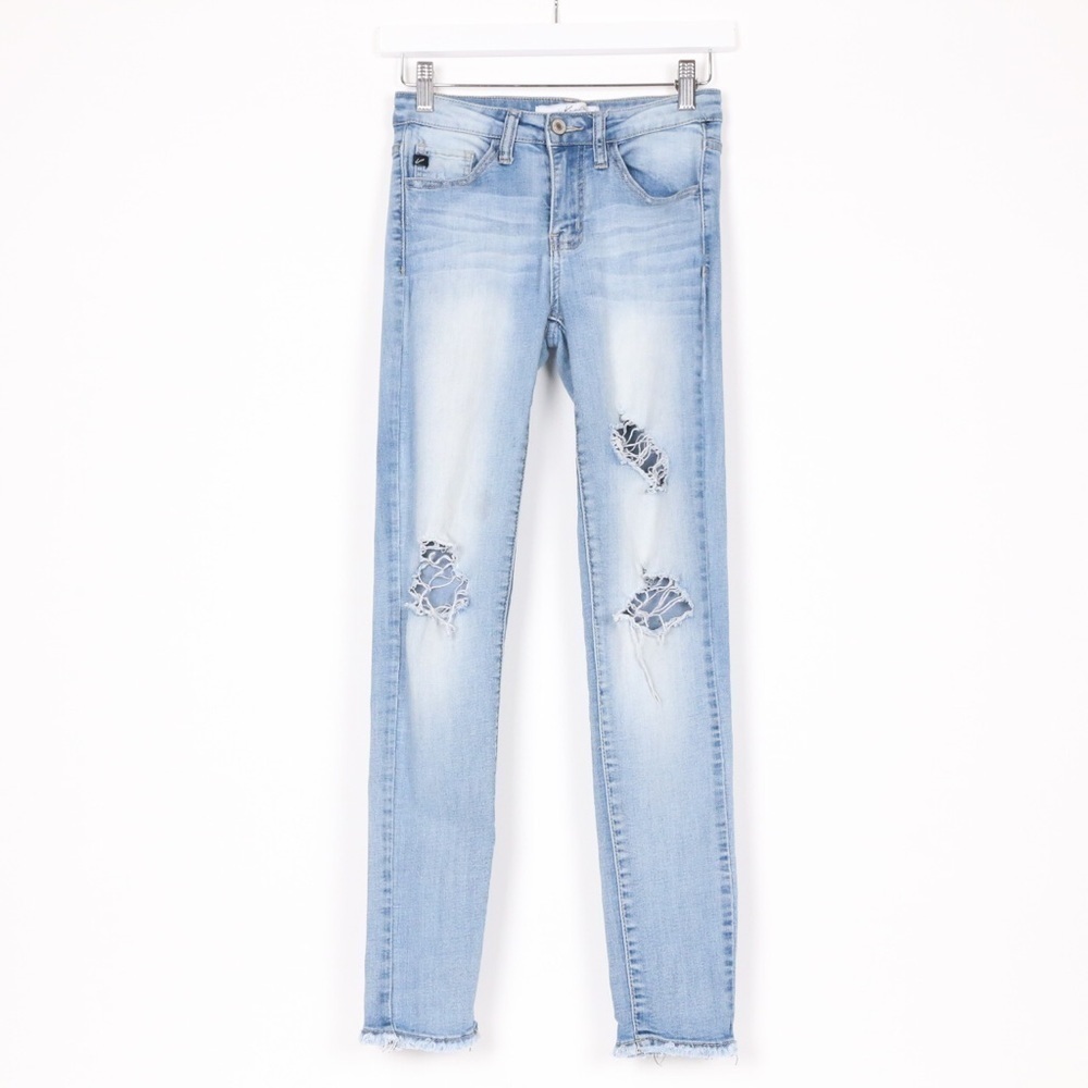 Kancan Light Wash Distressed Skinny Jeans